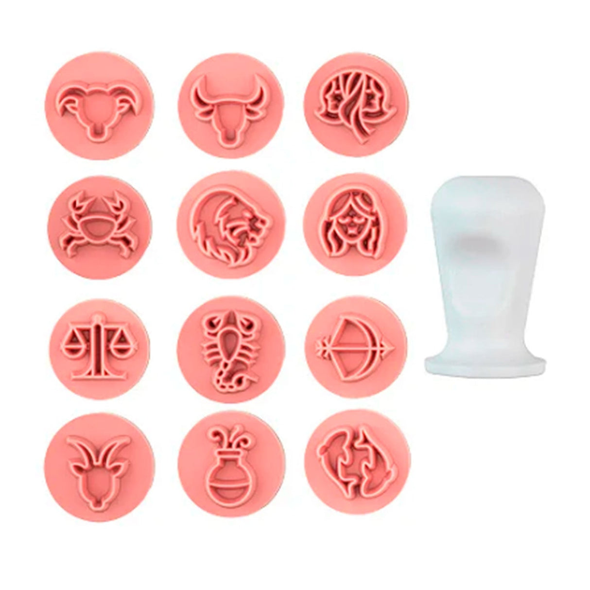 Kit Carimbos Signos Rosa Bebê 2cm - Blue Star