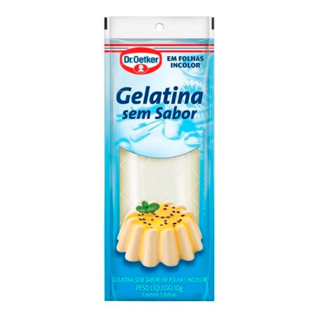 Gelatina Em Folha Sem Sabor Incolor ( 5 folhas ) - Dr.Oetker