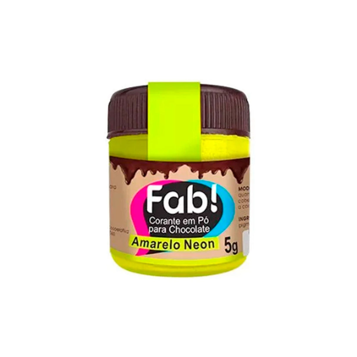 Corante Em Po P/Chocolate Amarelo Neon 5g - Fab!