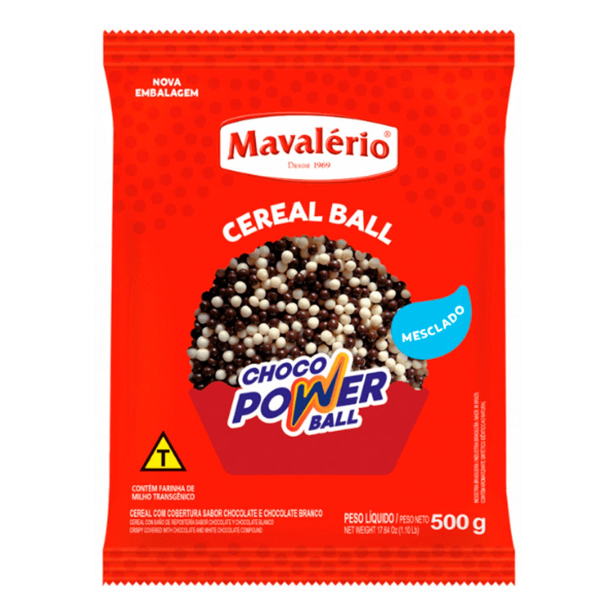 Choco Power Mini Ball Chocolate Branco E Preto 500G - Mavalério