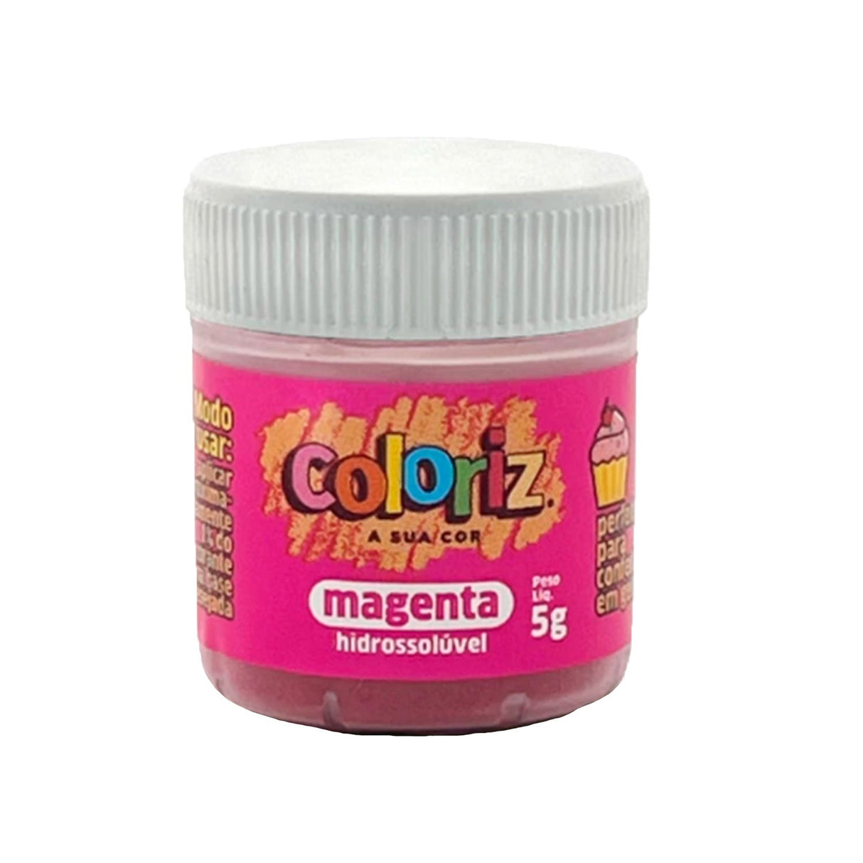 Corante Em Pó Hidrossolúvel Coloriz Magenta 5g - Gran Chef