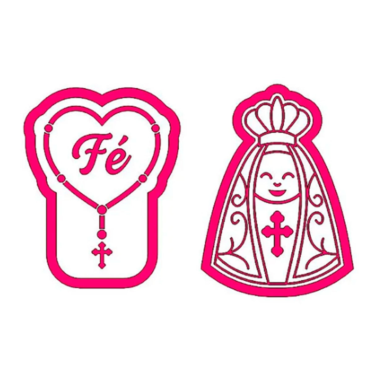 Kit Cortador e Carimbo Santa Nossa Senhora P 3D ( 1042 ) - R.R. Cortadores