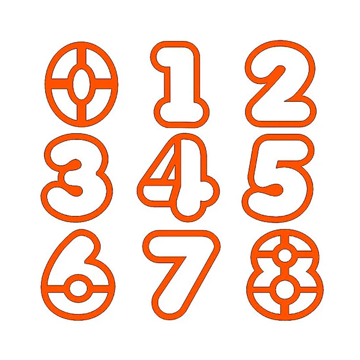 Kit Cortador Números 3D 3,5cm ( c/9 pcs ) - R.R Cortadores