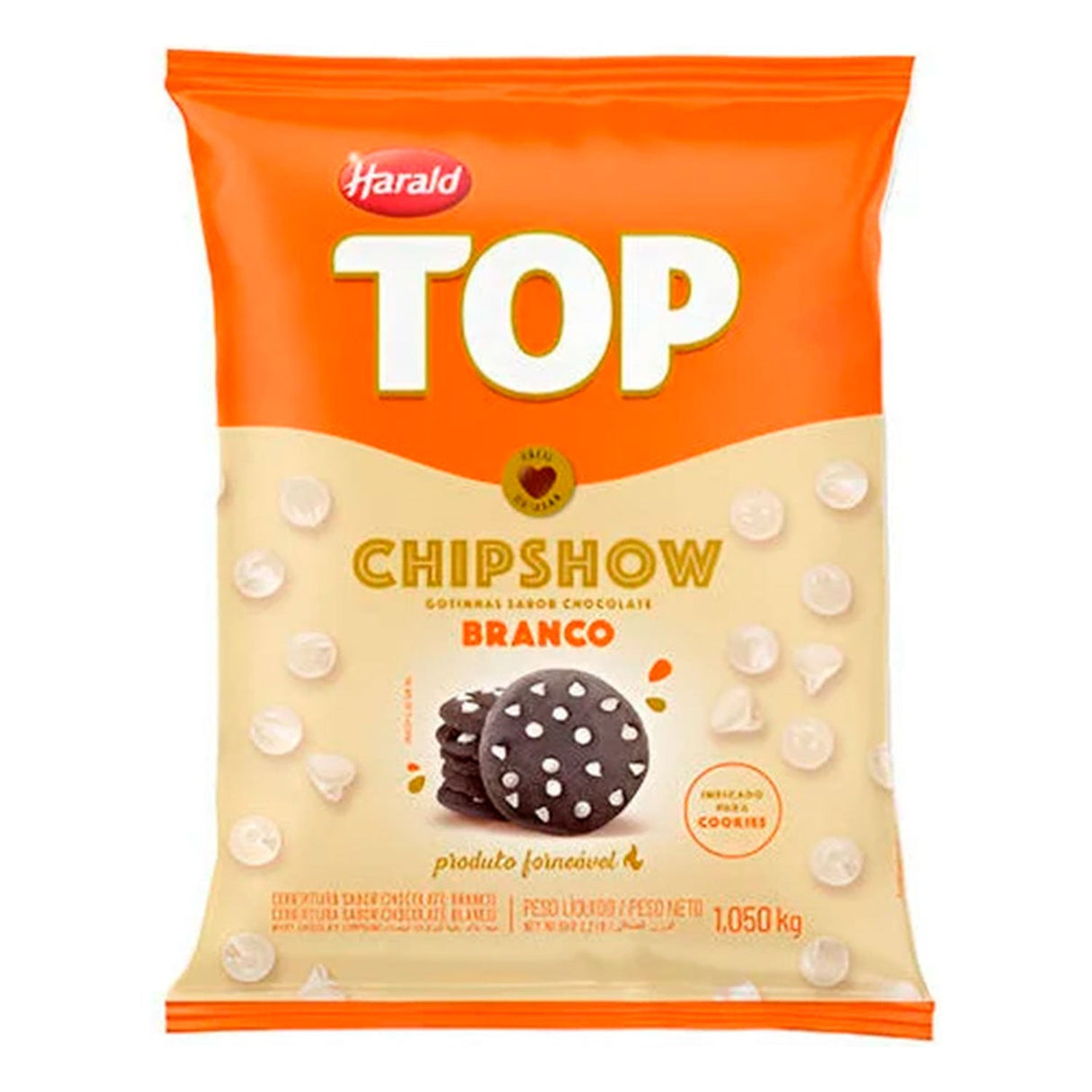 Gotas Forneáveis Sabor Chocolate Branco Chipshow 1,05Kg Top - Harald