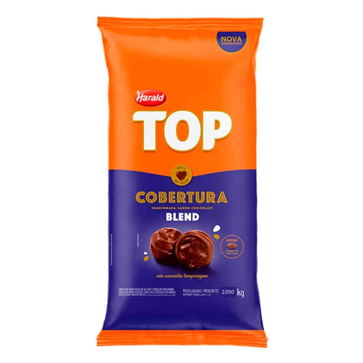 Cobertura em Gotas de Chocolate Blend - 2,05Kg - Top Harald