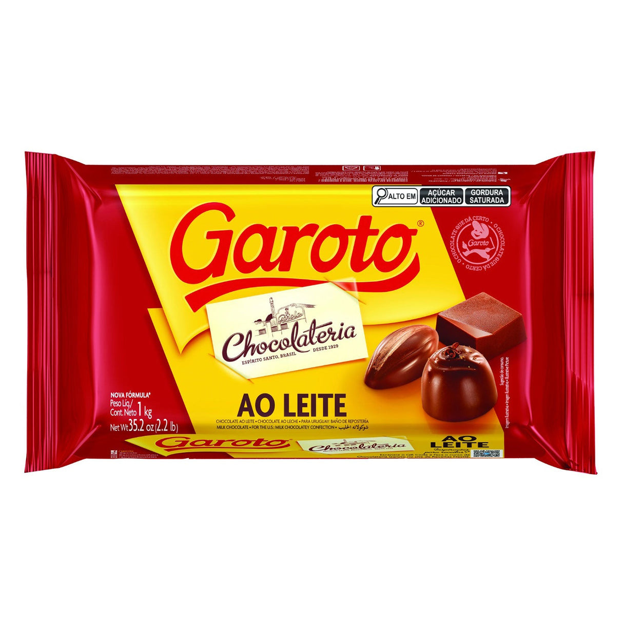 Chocolate Ao Leite em Barra 1kg - Garoto