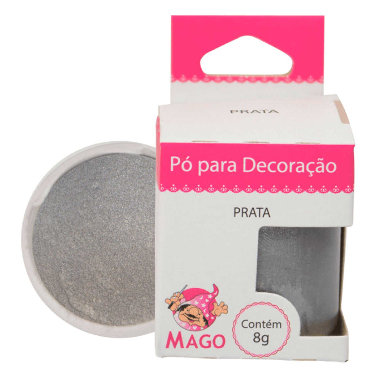 Pó Para Decoração Prata 8g - Mago