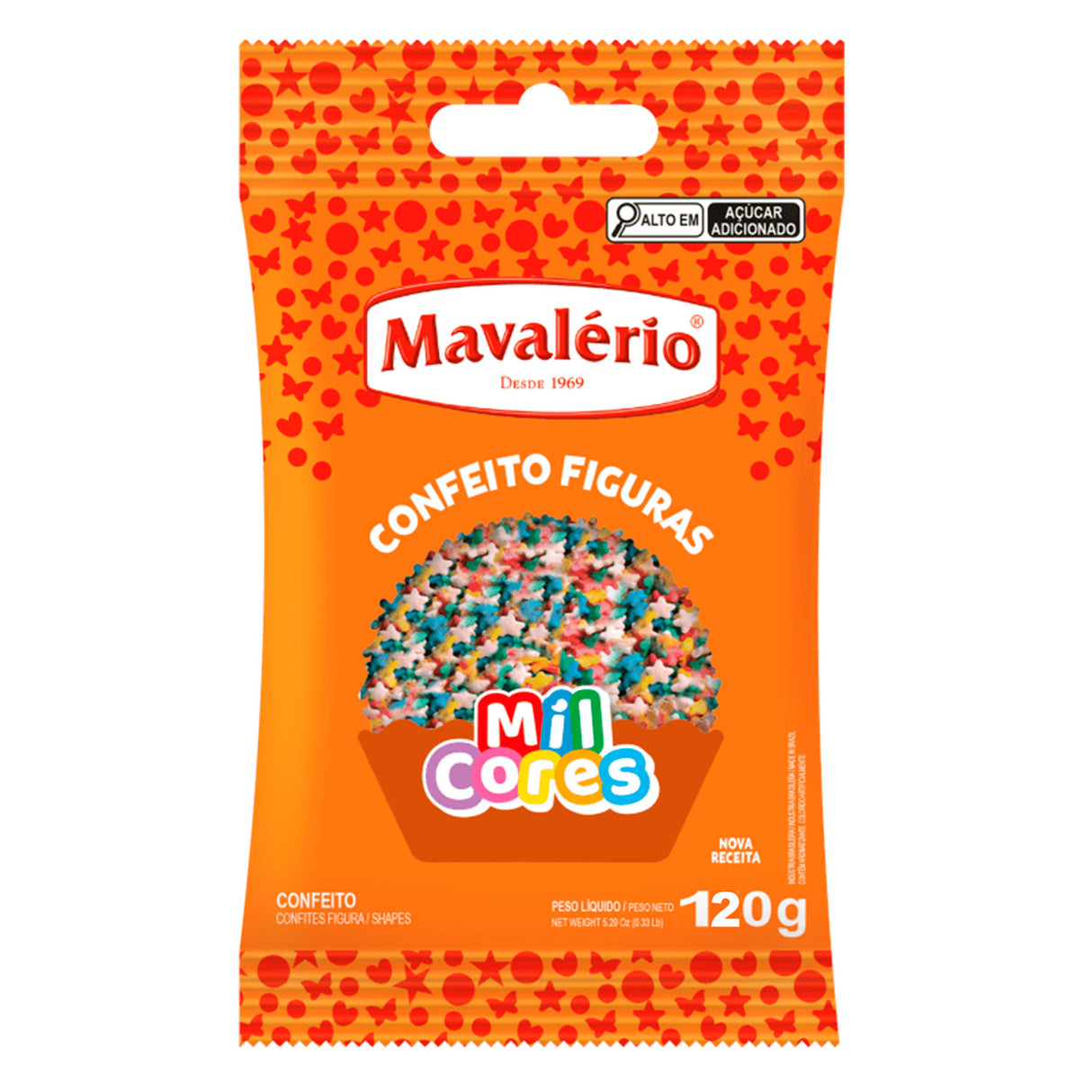 Confeito Figuras Estrelinhas 120g - Mavalério