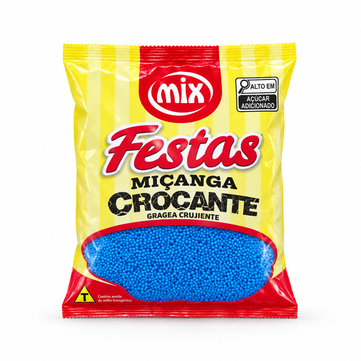 Confeito Miçanga Crocante - Azul - 500g - Mix