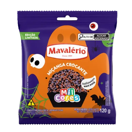 Confeito Miçanga Halloween - 120g - Mavalério