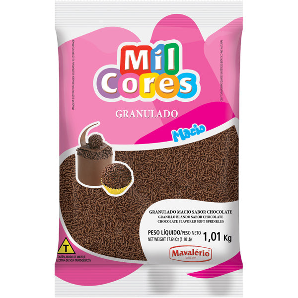 Granulado Macio Sabor Chocolate Mil Cores 1,01Kg - Mavalério
