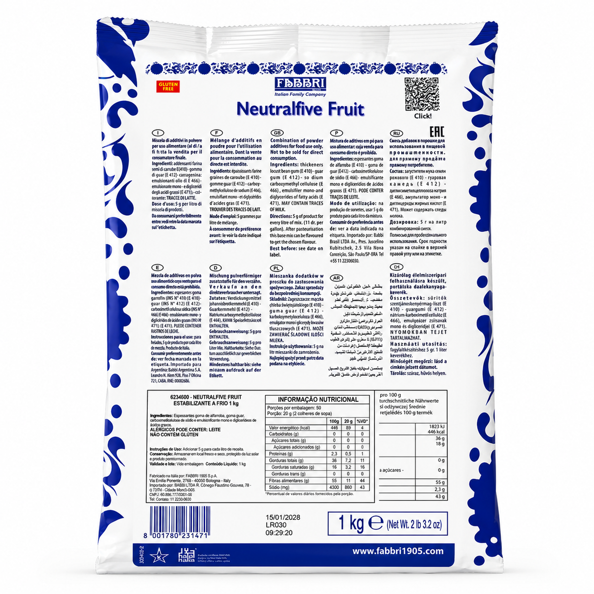 Neutralfive Fruit 1Kg - Fabbri