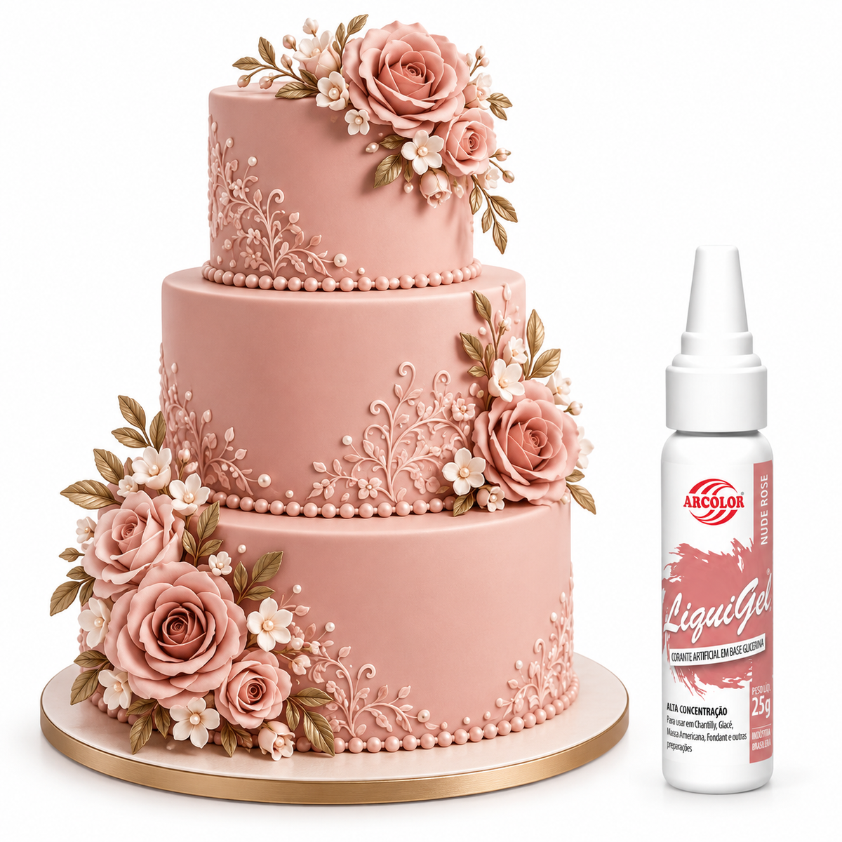 Corante Liquigel Nude Rose - 25g - Arcolor