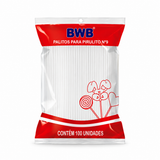 Palito Pirulito Pequeno - Branco - 100un - BWB