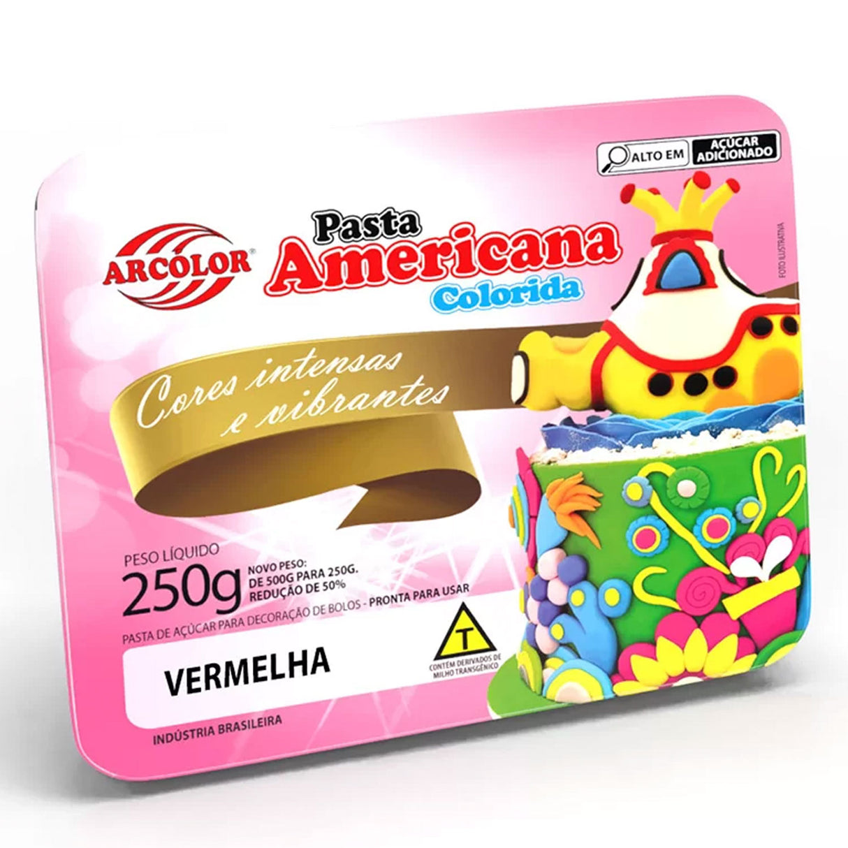 Pasta Americana Colorida - Vermelha 250g - Arcolor