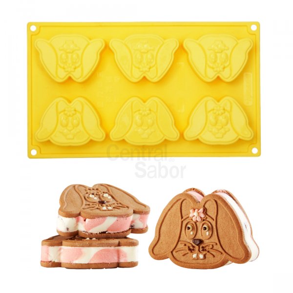 Molde P/ 'Sanduíche De Sorvete 'Pavocookie' - Coelho Ck03 - Pavoni Italia