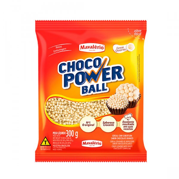 Choco Power Ball - Micro Branco - 300G - Mavalério