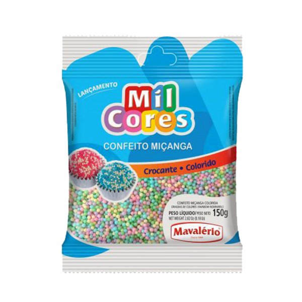 Confeito Miçanga Mil Cores - Colorida Baby - 150G - Mavalério