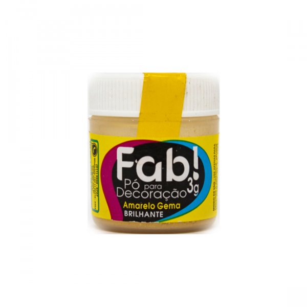 Pó Para Decoração Brilhante - Amarelo Gema - 3G - Fab!