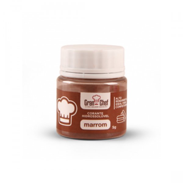 Corante Hidrossolúvel - Marrom - 5g - Gran Chef