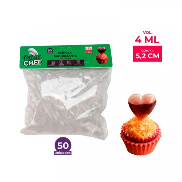 Ampola Saborizante Coração 4Ml - 50Unid - Gmepp6 - Prime Chef
