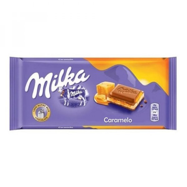 Chocolate Ao Leite Dos Alpes Com Recheio Cremoso De Caramelo 100G