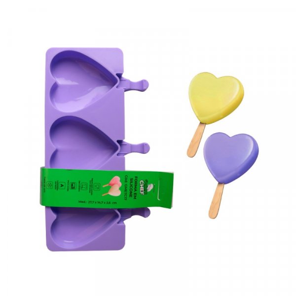 Forma De Silicone Picolé Coração Gmetc17 - Prime Chef