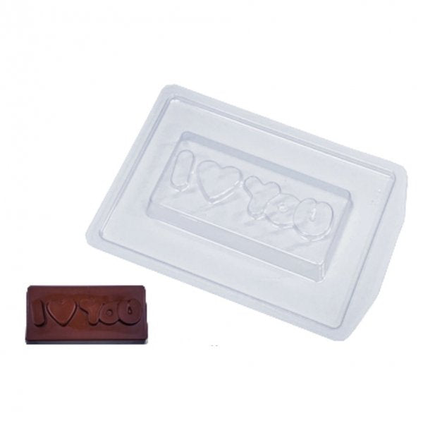 Forma Para Chocolate Tablete Barra I "Love" You 100G 3 Partes Fp184 - Crystal Forming