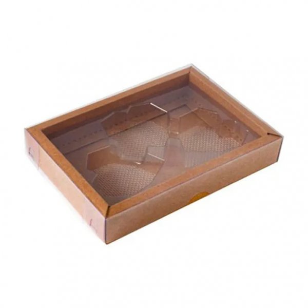 Caixa Coração Diamante 3 Cavidades Kraft 5 Unid. - Crystal Forming