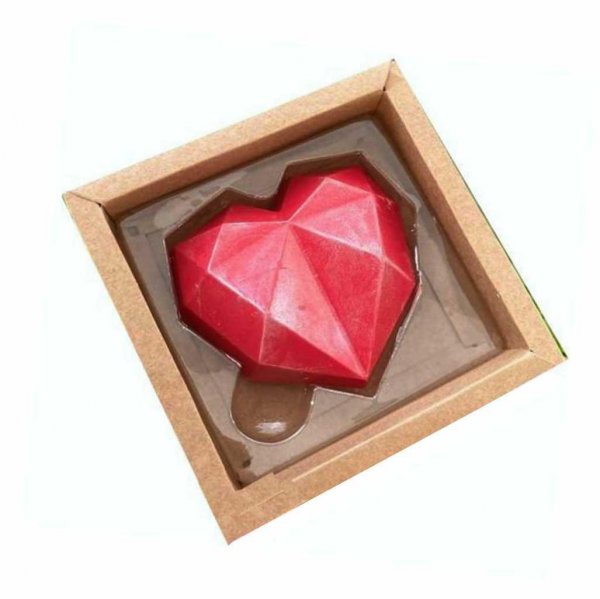 Caixa Coração Diamante Grande Kraft 5 Unid. - Crystal Forming