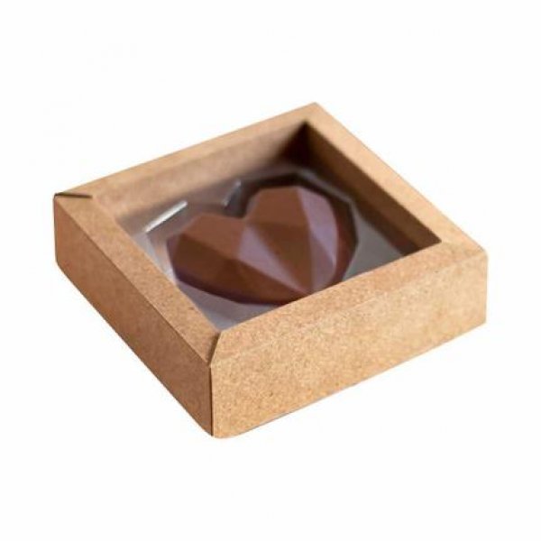 Caixa Coração Diamante Médio Kraft 5 Unid. - Crystal Forming