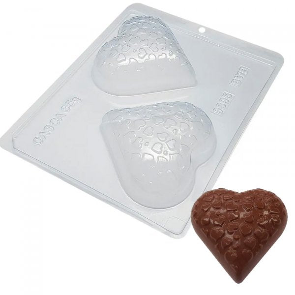 Forma Acetato Coração Textura Coração 65G  3 Partes - 9395 Bwb