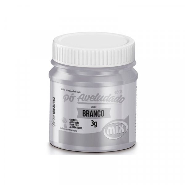Corante Em Pó Aveludado Fosco Branco 3G - Mix