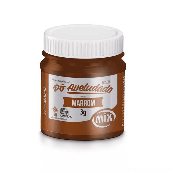 Corante Em Pó Aveludado Fosco Marrom 3G - Mix