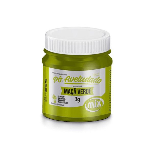 Corante Em Pó Aveludado Maça Verde 3G - Mix