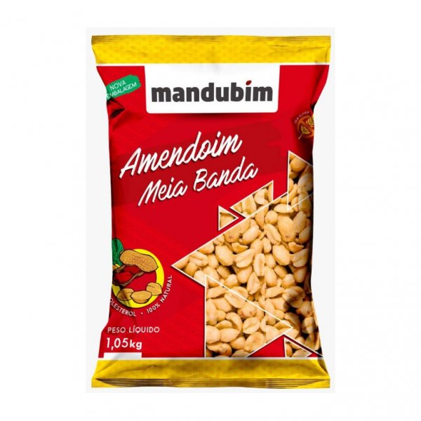 Amendoim Torrado Meia Banda 1,05Kg - Mandubim
