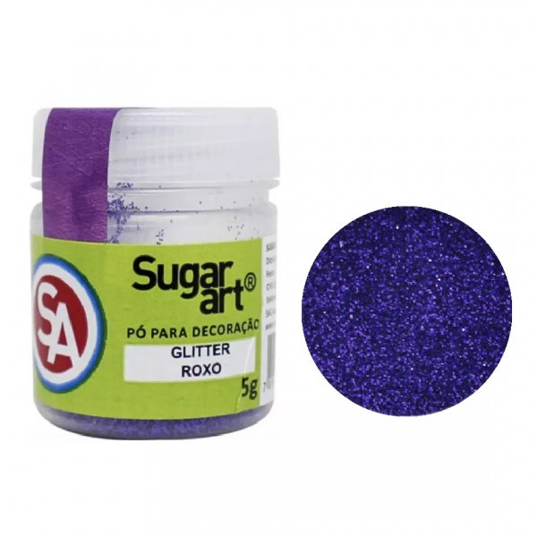 Glitter Roxo Para Superfície 5G - Sugar Art