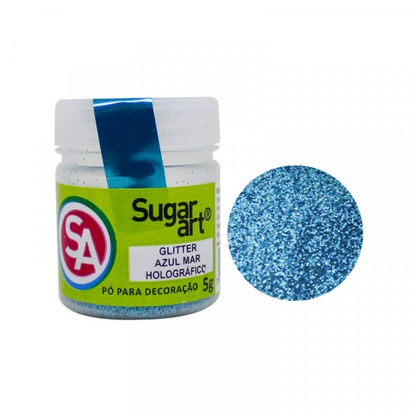 Glitter Azul Marinho Hol. Para Superfície 5G - Sugar Art