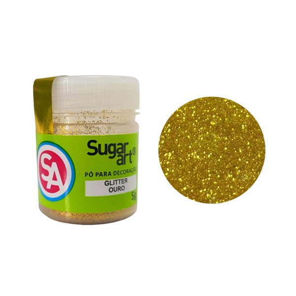 Glitter Dourado Ouro Para Superfície 5G - Sugar Art