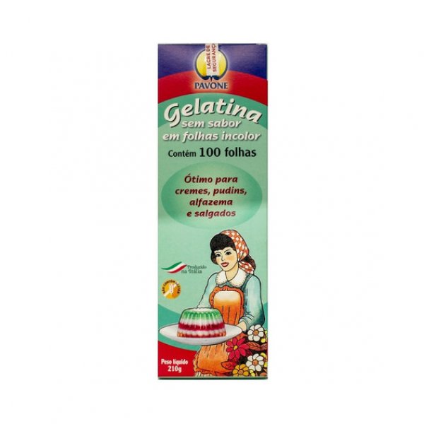 Gelatina Folhas Incolor Sem Sabor 100 Uni. 210g - Emporio Tartufi