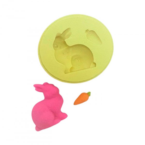 Molde De Silicone 41 Pascoa - Mini Coelho De Lado - Mazulli