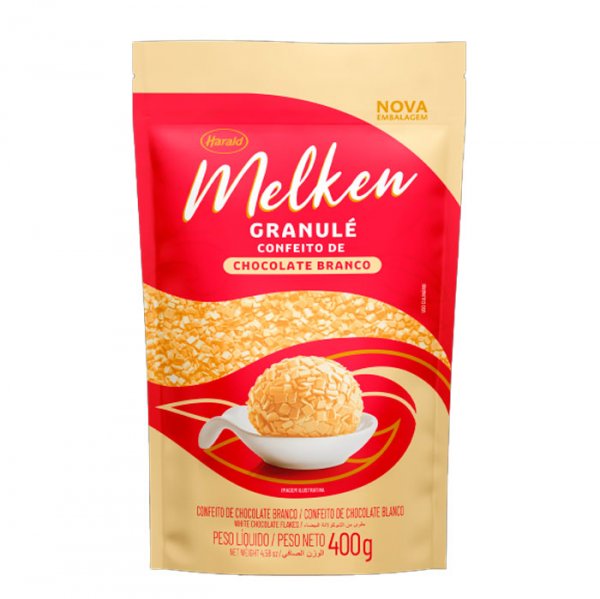 Confeito De Granulé Chocolate Branco 400G  - Melken