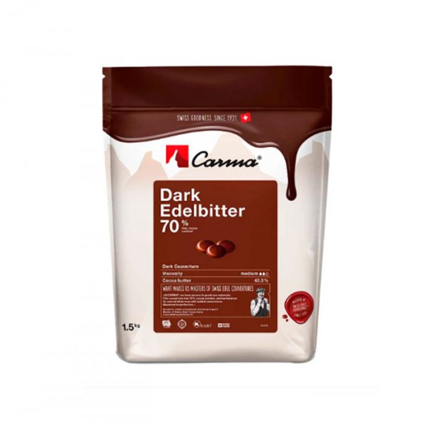 Chocolate em Gotas Suíço Carma Dark Elderbitter Amargo 70% Cacau - 1,5Kg -  Callebaut