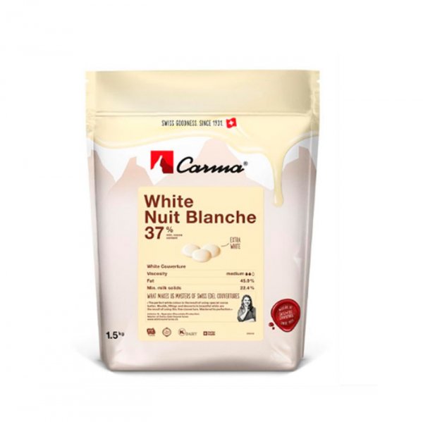 Chocolate Branco em Gotas - Suíço Carma Nuit Blanche 37% Cacau - 1,5Kg -  Callebaut