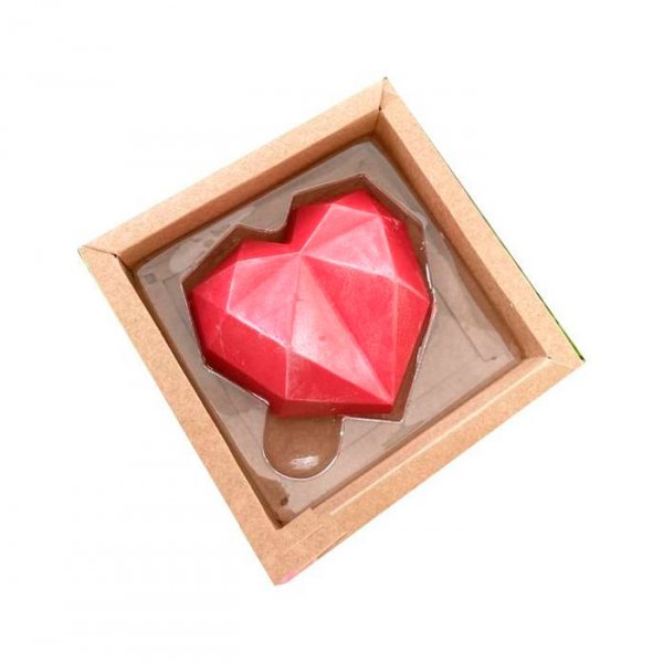 Caixa Coração Diamantado 1 Cavidado Kraft 5 Unidades - Crystal Forming