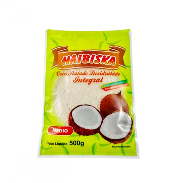 Coco Ralado  Desidratado Integral Médio  500G - Haibiska