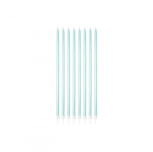 Vela Palito Gigante Metal Azul V098 - Silver Festas