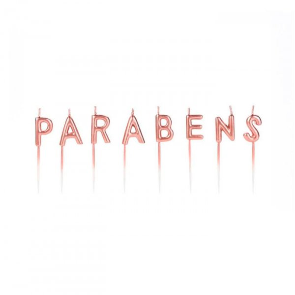 Vela Parabéns Rose Gold V158- Silver Festas