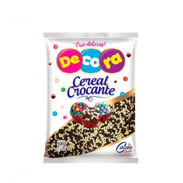 Cereal Crocante Branco e Preto 500G - Decora Festa