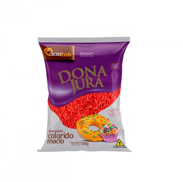 Granulado Macio Vermelho Dona Jura 500G - Decora Festa